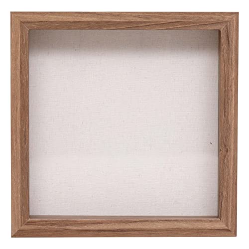 Muzilife 3D Bilderrahmen 20x20cm Tiefe Holz Rahmen zum Befüllen, Objektrahmen mit Glasscheibe, Quadratische Form, Geschenk für Familie Freunde, 1 Stück Braun von Muzilife