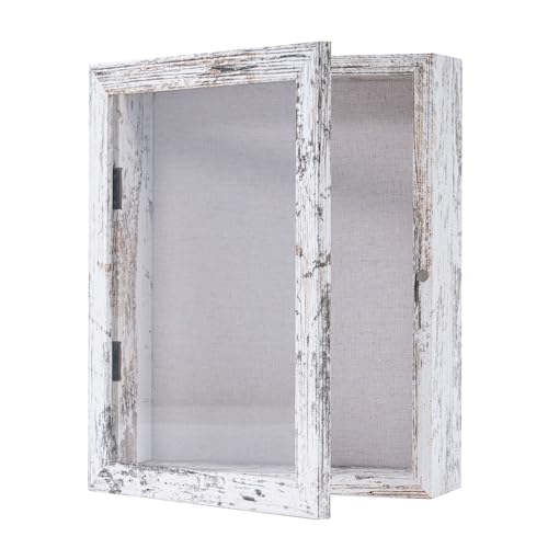 Muzilife 3D Holz Objektrahmen mit Öffnung zum Befüllen 28x35cm Bilderrahmen mit Stecknadeln und Dübel für DIY Display Shadow Box, Geschenk für Familie Freunde Büro, Vintage-Weiß Muzilife 3D Holz Objektrahmen mit Öffnung zum Befüllen 28x35cm Bilderrahmen mit Stecknadeln und Dübel für DIY Display Shadow Box, Geschenk für Familie Freunde Büro, Vintage-Weiß von Muzilife