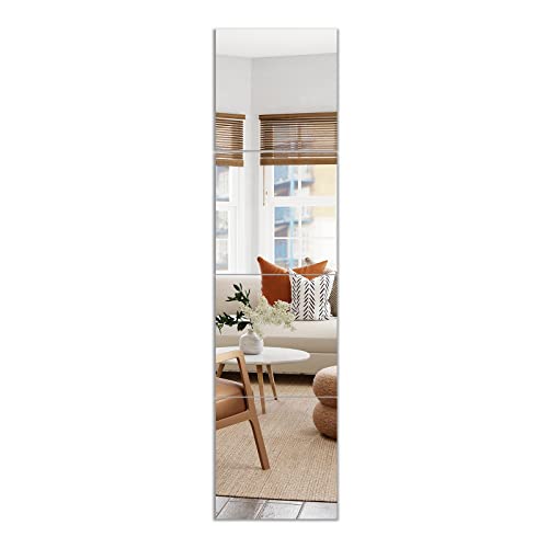 Muzilife Glas spiegelfliesen selbstklebend 4 Stücke 26x26cm DIY Wandspiegel mit 24 Klebe Mat HD Spiegel Set in Küche, Wohn- und Badezimmer von Muzilife