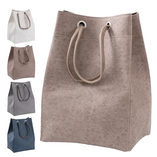 Muzilife Wäschekorb Schmal, Faltbare Wäschesammler Wäschebox, Stabil Aufhängbar Wäschetonne, 35 x 27 x 50 cm, Laundry Baskets für Waschküche Schlafzimmer Badezimmer, Braun von Muzilife