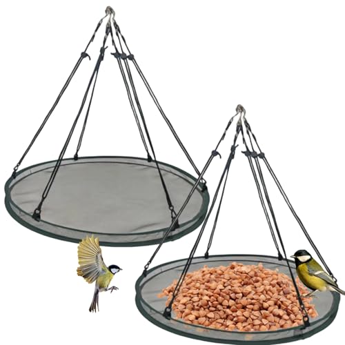 Bird Samenfänger, 2pcs große runde Hänge -Hoop -Plattformen Bird Samen Catcher Tablett, Hummingbird -Feeder für Garten, Outdoor, Medium von Muzrunq
