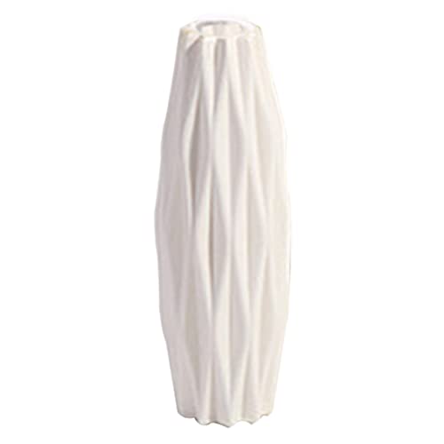 Blumenvase Plastik Nordic Vase Moderne dekorative Vase -Plastik -Vasen Vasen Desktop Orament für Wohnzimmer Büro Hochzeitsdekoration Weiße Type Type von Muzrunq