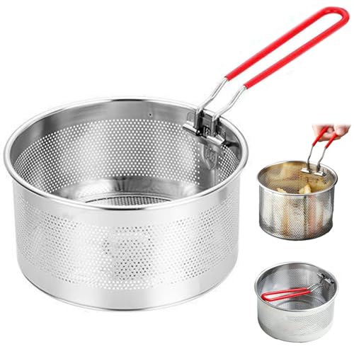 Bratenkorb, hitzebeständiges Edelstahl Fritteuchsenkorb mit faltbarem abnehmbarem Griff runden Braten für Französisch Pommes Nudeln Nudeln Gemüse Kochen Bratenkorb, hitzebeständiges Edelstahl Fritteuchsenkorb mit faltbarem abnehmbarem Griff runden Braten für Französisch Pommes Nudeln Nudeln Gemüse Kochen von Muzrunq
