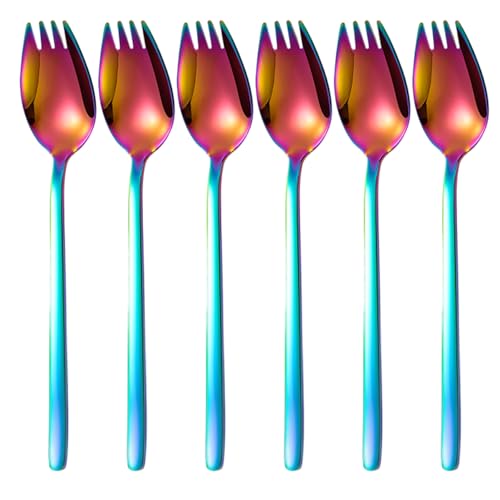 Edelstahlgabeln 6pcs Bunt polierte glänzende 7, 5 -Zoll -Obstgabel mit langem Griff. von Muzrunq
