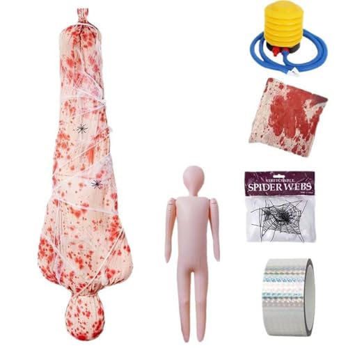 Halloween Lod Bag, 5 Fuß hängende Leiche Dead Opfer Requisiten blutige Halloween -Dekorationen, aufblasbares Körper blutiges Tuch für Friedhof Yard Dekor Halloween Lod Bag, 5 Fuß hängende Leiche Dead Opfer Requisiten blutige Halloween -Dekorationen, aufblasbares Körper blutiges Tuch für Friedhof Yard Dekor von Muzrunq