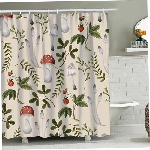 Muzrunq 1 Panel Pilzvorhänge, Wasserdichter Pilz-Duschvorhang, Cartoon-Pflanzen-Fensterbehandlungen für Wohnzimmer, Kräuter-Heimdekor, 70, 9 x 70, 9 Zoll Dekor Muzrunq 1 Panel Pilzvorhänge, Wasserdichter Pilz-Duschvorhang, Cartoon-Pflanzen-Fensterbehandlungen für Wohnzimmer, Kräuter-Heimdekor, 70, 9 x 70, 9 Zoll Dekor von Muzrunq