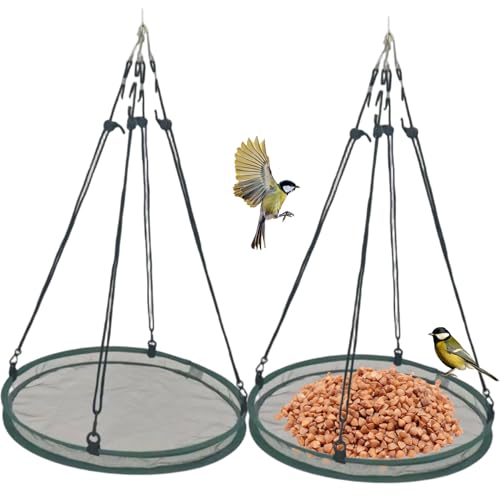 Muzrunq Bird Samenfänger, 2pcs große runde Hänge -Hoop -Plattformen Bird Samen Catcher Tablett, Hummingbird -Feeder für Garten, Outdoor, von Muzrunq
