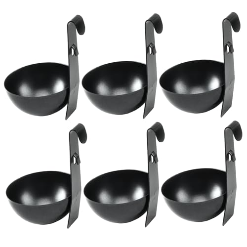 Muzrunq Eierwilderer, 6pcs Hangable Metall Poacher Tassen Nicht-Stick Ei-Kessel Küchenversorgung für das einfache Kochen einfach zu bedienendes Werkzeug von Muzrunq