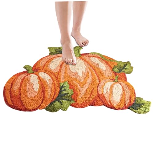 Muzrunq Kürbis-Teppich, 22 x 31, 5 Zoll Thanksgiving-Teppich, süße Kürbisform, weiche Herbst-Badezimmerdekoration, rutschfeste, wasserabsorbierende Thanksgiving-Bodenmatte für das Badezimmer Muzrunq Kürbis-Teppich, 22 x 31, 5 Zoll Thanksgiving-Teppich, süße Kürbisform, weiche Herbst-Badezimmerdekoration, rutschfeste, wasserabsorbierende Thanksgiving-Bodenmatte für das Badezimmer von Muzrunq