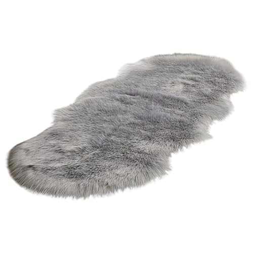 Muzrunq Nachttafel 71x24 unregelmäßig geformte atmungsaktive hautfreundliche Flauschige Teppichmaschine Waschbarer Polyester Teppich für Schlafzimmer, Wohnzimmer, Spielraum, grau von Muzrunq
