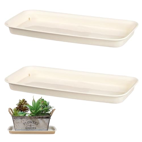 Muzrunq Pflanzenuntersetzer, 2 rechteckige Blumentopfuntersetzer, Pflanzentropfschalen, 12, 20 x 5, 51 x 0, 98 Zoll, dekoratives, wiederverwendbares rechteckiges Pflanzentablett aus Kunststoff Muzrunq Pflanzenuntersetzer, 2 rechteckige Blumentopfuntersetzer, Pflanzentropfschalen, 12, 20 x 5, 51 x 0, 98 Zoll, dekoratives, wiederverwendbares rechteckiges Pflanzentablett aus Kunststoff von Muzrunq