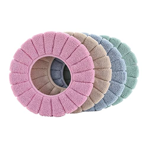 Muzrunq Toilettensitz wärmer Badezimmer Weiche Dicker wärmer waschbarer anstrengender Toilettensitzabdeckung Kissenmatten für Toilettensitz 4pcs von Muzrunq