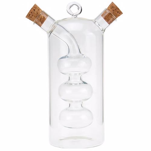 Öl- und Essigspender 2 in 1 klarer Glasöl -Topf und Essigspenderflasche mit Korkenstoppern Cooking versiegeltes Glas Set, Auberginensauceflasche Küchenkastenkasten von Muzrunq