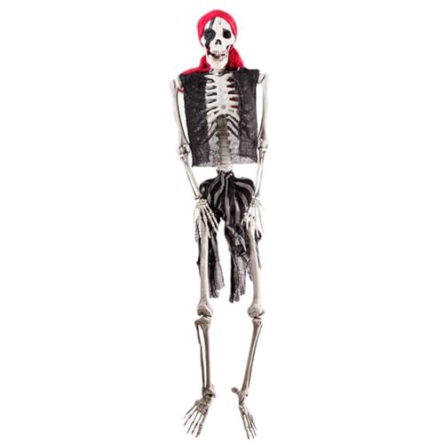 Piratenskelett potenable Piraten Halloween Skelett Lebensgröße in voller Größe verstellbare gruselige Halloween -Dekorationen für Außenhof Dekor Piratenskelett potenable Piraten Halloween Skelett Lebensgröße in voller Größe verstellbare gruselige Halloween -Dekorationen für Außenhof Dekor von Muzrunq