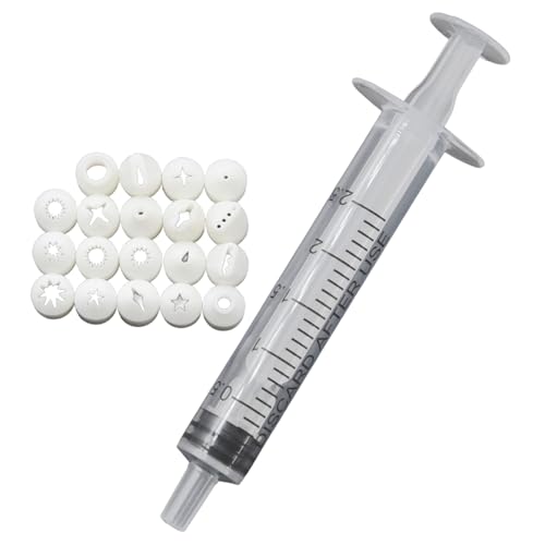 Rohrleitungen Tipps, 19pcs Modellierung Spielzeug Mini Piping -Tipps mit Spritze, Miniaturkuchen -Dekorationswerkzeuge für Mini Polymer Clay Dollhouse Cake Crafts, Set, Russian von Muzrunq