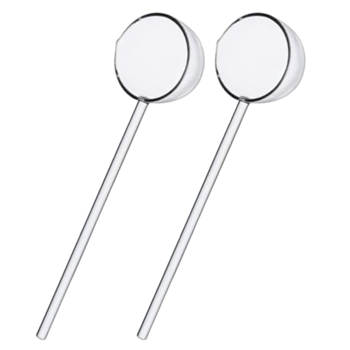 Servierlöffel, 2pcs 10 Zoll hitzebeständige klare Glaslöffel mit langem Griff, Suppenköpfe Forstiring -Getränke, Portionendesserts oder Serviersuppen servieren von Muzrunq