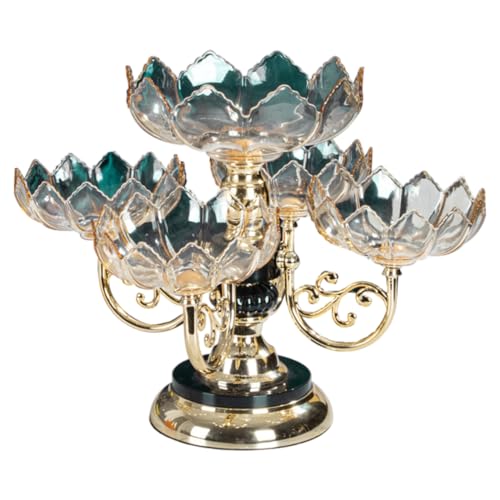 Snackspinner, luxuriöser goldener rotierter Snack -Servierschale, 5 Fondblütenform -Vorspeise, 2 -stufige Obstschalen -Ausstellungsspinner für Party/Picknick/Camping. von Muzrunq