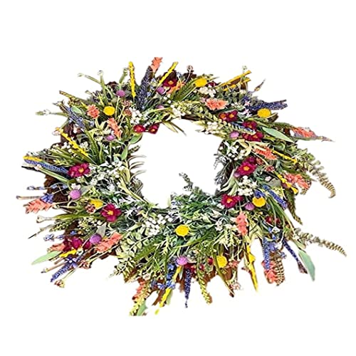 Sommer Türkranz Künstlicher Wildblumenkränze Osterkranz Vordertür Dekorative Girlande Künstliche Blumen Kranz für Wand Hochzeitdekoration von Muzrunq