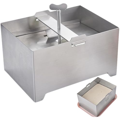 Tofupresse, 6, 3 x 4, 7 x 3, 5 Zoll, Tofupresse aus Edelstahl, verstellbarer Paneer-Maker mit Abflussloch und Tropfschale, Käsepresse zur Herstellung von 1 kg Tofu. Tofupresse, 6, 3 x 4, 7 x 3, 5 Zoll, Tofupresse aus Edelstahl, verstellbarer Paneer-Maker mit Abflussloch und Tropfschale, Käsepresse zur Herstellung von 1 kg Tofu. von Muzrunq