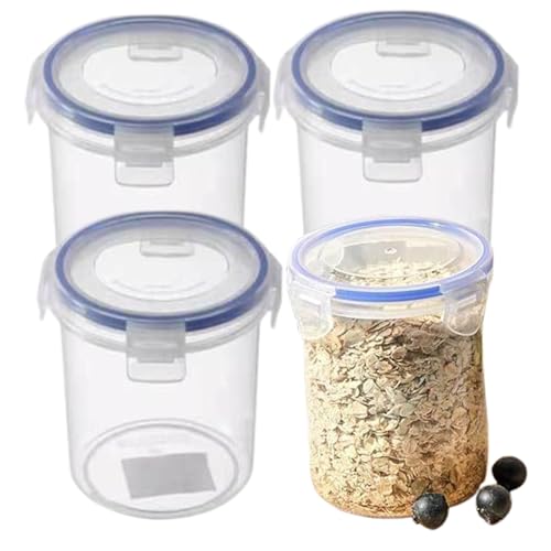 Übernachtung Hafer Jar 4PCS Plastikbehälter mit Deckel 16 Unzen Joghurtbecher über Nacht Hafer Behälter Getreidespeicher Joghurtbehälter Haferflocken tragbarer Müsli Tasse von Muzrunq