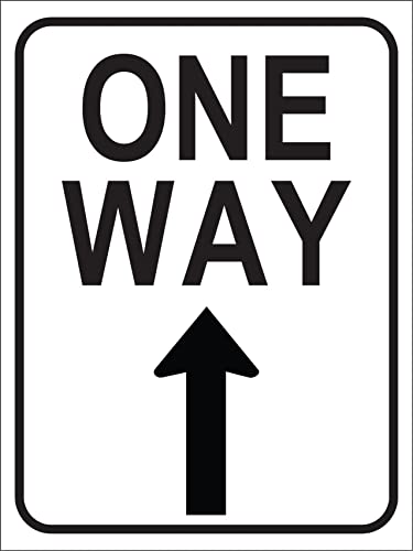 Blechschild "One Way Right Arrow Up", 20,3 x 30,5 cm von Muzuputs