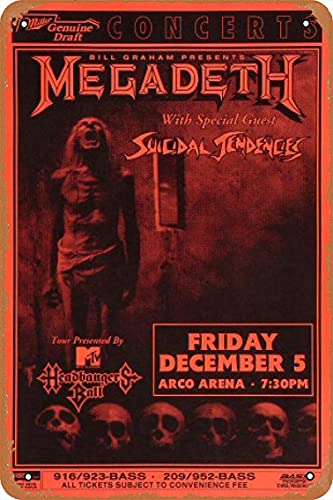 Muzuputs Megadeth Poster 30,5 x 20,3 cm Vintage Retro Metall Blechschild Art Decor von Muzuputs
