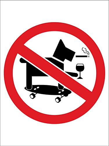 Schild mit Aufschrift "No Skateboarding Smoking Drinking Dog", Metall-Blechschild, 20,3 x 30,5 cm von Muzuputs