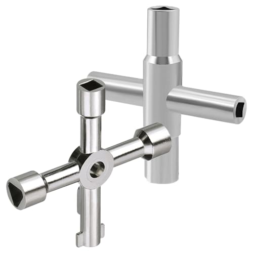 2 Stück Multifunktions 4 Wege Schlüssel Set, Universeller Vierkants, Dreikant, Schlüsselform Cross Schlüssel aus Zinklegierung, für Elektrische Wasser Gas Meter Box Schrank Öffnen Schlüssel (Silber) 2 Stück Multifunktions 4 Wege Schlüssel Set, Universeller Vierkants, Dreikant, Schlüsselform Cross Schlüssel aus Zinklegierung, für Elektrische Wasser Gas Meter Box Schrank Öffnen Schlüssel (Silber) von MvysticCharvn