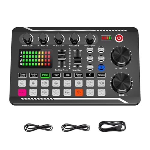 Live-Soundkarte, Podcast-Produktionsstudio, Soundeffektbrett, Streaming-Soundkarte, Pod-Casting-Ausrüstung, 7 Aufnahmemodi, 4 Soundwechselmodi, Sound-Effektboard für Streaming, Podcasting Live-Soundkarte, Podcast-Produktionsstudio, Soundeffektbrett, Streaming-Soundkarte, Pod-Casting-Ausrüstung, 7 Aufnahmemodi, 4 Soundwechselmodi, Sound-Effektboard für Streaming, Podcasting von Mwkbbn