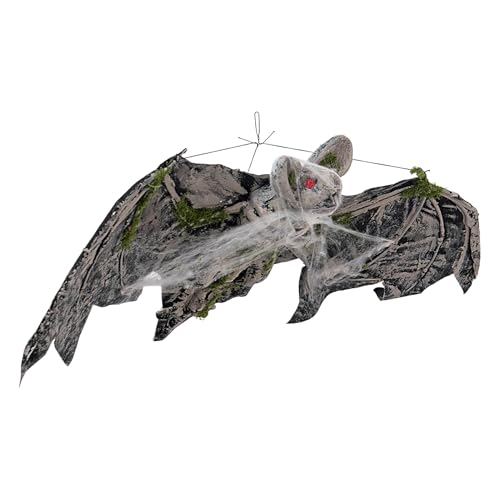 Mwqpgyh Halloween Deko - Realistische große Fledermäuse gruselige Deko | Partyzubehör Mit Spinnenwatte Für Fenster Zuhause Garten Baum Balkon Außenbereich von Mwqpgyh