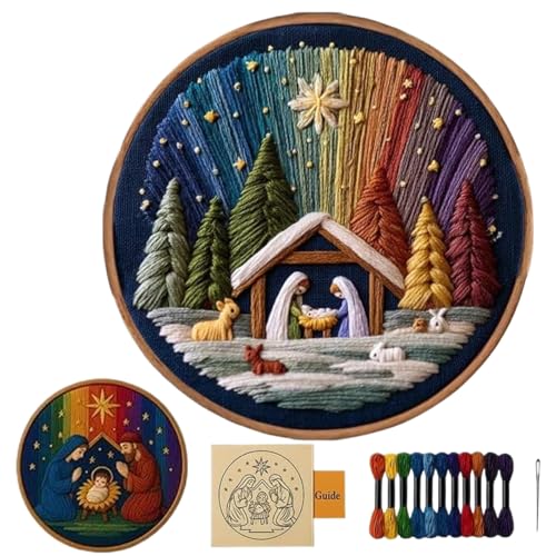 Mwqpgyh Weihnachtskrippen Stick-Set,Weihnachten Krippenszene Stickarbeit | Vollständiges Stick-Set mit Vorlage,Für Frauen Mädchen Enthusiasten Geschenk Hauswärmung Übung Reise Kunstprojekte Mwqpgyh Weihnachtskrippen Stick-Set,Weihnachten Krippenszene Stickarbeit | Vollständiges Stick-Set mit Vorlage,Für Frauen Mädchen Enthusiasten Geschenk Hauswärmung Übung Reise Kunstprojekte von Mwqpgyh