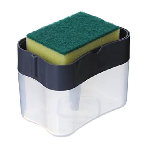 Küchen-Spülmittelspender, Schwammhalter, 2-in-1-Seifenpumpenspender Für Die Küchenspüle, Spülmittel-Seifenspender(Schwarz) von Mwrode
