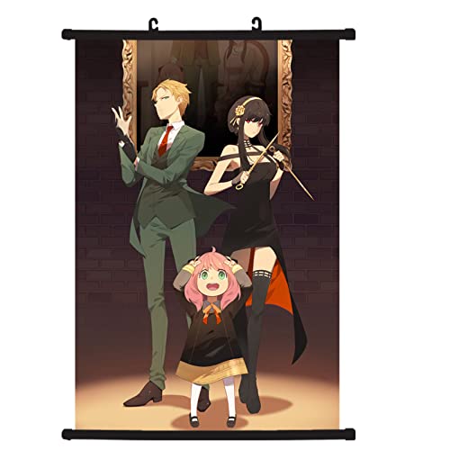 Anime Spy x Familien-Stoffgemälde für Wand, Anya Forger Yor Forger Heimdekoration, Wand-Scroll-Poster für Schlafzimmer, dekorativ, 40,6 x 61 cm, Multi8 von Mxdfafa