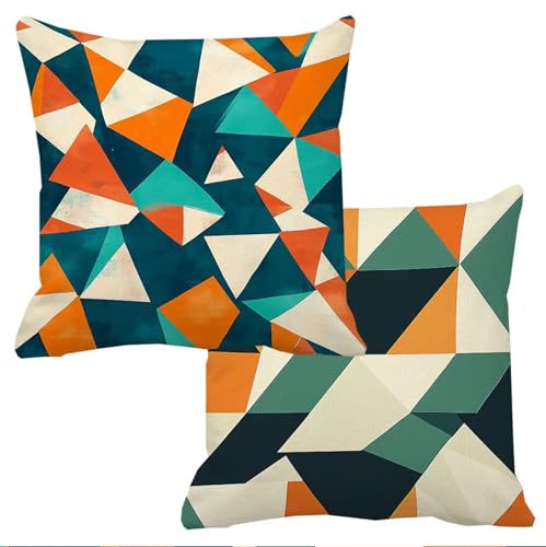 Geometrie Kissenbezug 80x80cm Kopfkissen Samt KissenbezüGe Einfach Deko Kissen Couch 2er Set Aesthetic Sofakissen Kopfkissenbezug Outdoorkissen Kissenhüllen Zierkissenbezüge Home Decoration f-5304 von Mxjoonbn