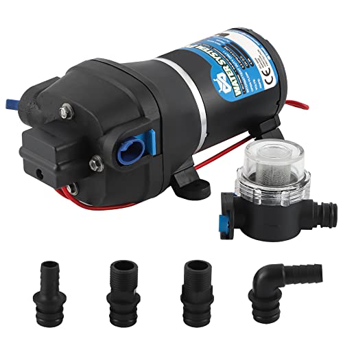 Mxmoonant 12V DC Automatische Wasserpumpe, Druckpumpe, 35 Psi, 2,4 Bar, 95W, 12,5 Lpm/min, Selbstansaugend, Überlastungsschutz, Geräuscharm, für Wohnwagen, Boot, Waschen, Spritzen, Garten von Mxmoonant