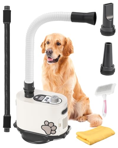 Mxmoonant 3000W Stehender Hundefön, Einstellbare Geschwindigkeit und Temperatur, mit Extra Frei Verstellbaren Harten Schlauch & Großer Bürste & Handtuch für Haustiere Mxmoonant 3000W Stehender Hundefön, Einstellbare Geschwindigkeit und Temperatur, mit Extra Frei Verstellbaren Harten Schlauch & Großer Bürste & Handtuch für Haustiere von Mxmoonant