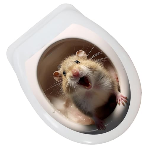 Toilettenaufkleber Toilettensitz Aufkleber Deko Aufkleber WC Deckel, Selbstklebende Tiere Wandaufkleber Lustig Toilettendeckel Aufkleber Für Schlafzimmer, Badezimmer, Küche 29x35cm von Mxshc
