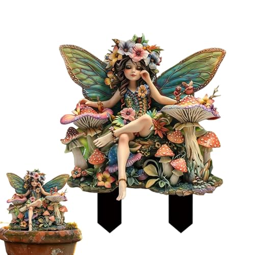 Fee Statue Gartendeko Ornament Miniatur Feen Figuren Blumentopf Pfähle Aus Acryl, Elfen Gartenfiguren Blumentopf Dekoration Für Drinnen Und Draußen, Dekorative Gartenkunst Fee Statue Gartendeko Ornament Miniatur Feen Figuren Blumentopf Pfähle Aus Acryl, Elfen Gartenfiguren Blumentopf Dekoration Für Drinnen Und Draußen, Dekorative Gartenkunst von Mxshc