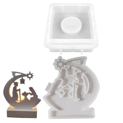 Krippe Silikon Gießform Silikonformen Gießformen Weihnachten Kerzenhalter Mit Sockel, Krippe Silikonform Giessformen Zum Gießen Für Weihnachten Und Ostern Krippe Silikon Gießform Silikonformen Gießformen Weihnachten Kerzenhalter Mit Sockel, Krippe Silikonform Giessformen Zum Gießen Für Weihnachten Und Ostern von Mxshc