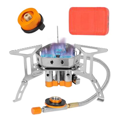 Mxshc Backpacking Kocher - Backpacking Kocher Mit Piezo Zündung Und Kartuschen Adapter,2800W Falbbarer Kochbrenner Für Trekking Picknick Grilling Campingplatz Bergwandern von Mxshc