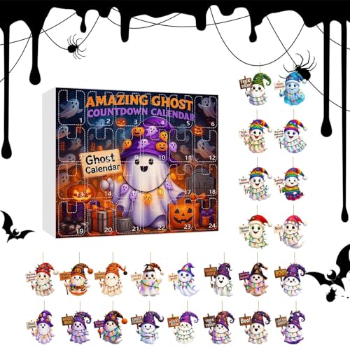 Mxshc Countdown Kalender | 24 Tage Countdown Kalender Mit Geisteranhänger - Acryl 2D Festliche Ornament Deko für Haus Wand Party Fest Aktivitäten Versammlung Zuhause Anzeige Mxshc Countdown Kalender | 24 Tage Countdown Kalender Mit Geisteranhänger - Acryl 2D Festliche Ornament Deko für Haus Wand Party Fest Aktivitäten Versammlung Zuhause Anzeige von Mxshc