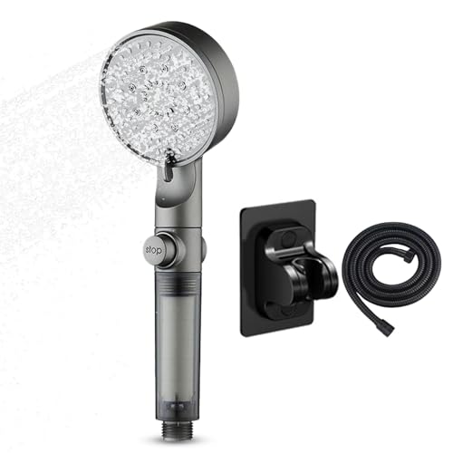 Mxshc Handheld Brausekopf | Hartwasser Filter Duschkopf Mit 5 Sprühfunktionen - Badezimmer Brausekopf Zubehör Mit Schlauch Und Halterung Für Spa Hotel Apartment Gäste-WC von Mxshc