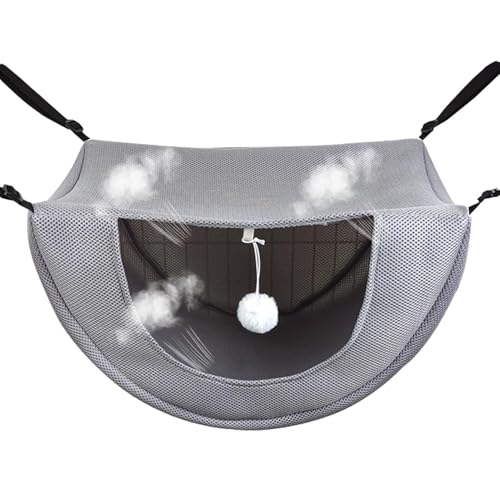 Mxshc Katzenhängematte | Dickes Netzstoff-Kätzchenbett – geeignet für Indoor-Katzen, Frettchen, Hamster oder Kleintiere, bequemes Haustierzubehör Mxshc Katzenhängematte | Dickes Netzstoff-Kätzchenbett – geeignet für Indoor-Katzen, Frettchen, Hamster oder Kleintiere, bequemes Haustierzubehör von Mxshc