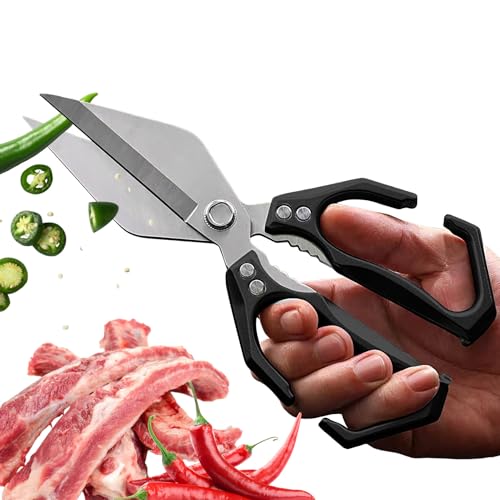Mxshc Küchenschere Für Lebensmittel - Robuste Multifunktions-Kochschere Für Fleisch Schneiden,Rutschfeste Schneider Für Knochen Paprika Obst Ente Anfänger Grill Hauspicknick Backen Köche von Mxshc