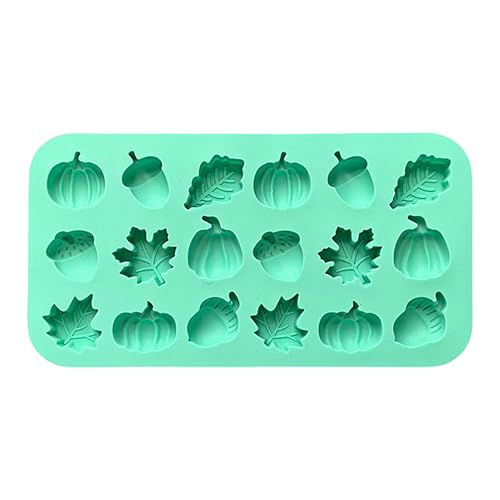Mxshc Mini Herbstformen - 18 Kammern Fondant Kürbis Kiefernzapfen Ahornblätter Form | Antihaft Backform Mini Silikonform Handwerk Herbstdeko Seife Kerzen Harz Projekte von Mxshc