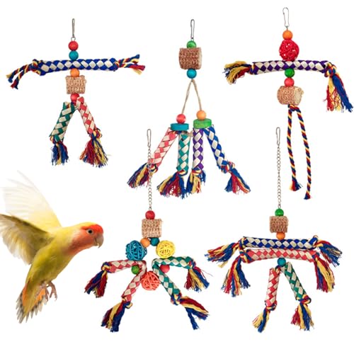 Mxshc Sittich Spielzeug - Buntes Vogel Kauspielzeug Seil Für - Knabber Spielplatz Für Nymphensittiche Und Mxshc Sittich Spielzeug - Buntes Vogel Kauspielzeug Seil Für - Knabber Spielplatz Für Nymphensittiche Und von Mxshc