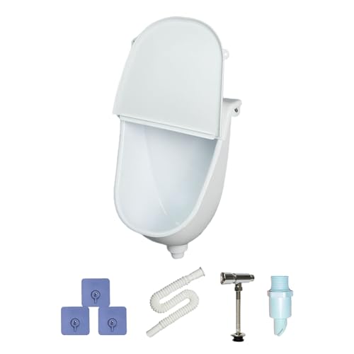 Mxshc Wand Urinal - Wandmontiert Urinableiter | Überlaufsicheres Urinal Mit Deckel Für Kinder Männer Camping Wohnwagen Garage Hinterhof von Mxshc