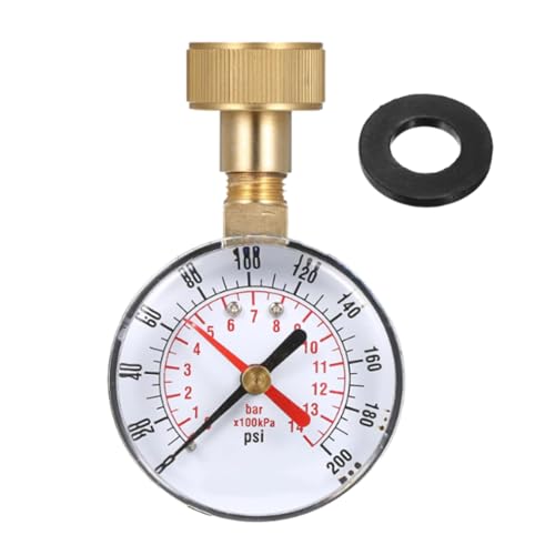 Mxshc Wasserdruckmesser Für Zuhause,0 bis 14 bar Schlauchdruckmesser | 19 mm Gewindeprüfgerät für Haushalt, Rasen, Garten, Küche, Bad, Bewässerungsanlage sowie für Innen- und Mxshc Wasserdruckmesser Für Zuhause,0 bis 14 bar Schlauchdruckmesser | 19 mm Gewindeprüfgerät für Haushalt, Rasen, Garten, Küche, Bad, Bewässerungsanlage sowie für Innen- und von Mxshc