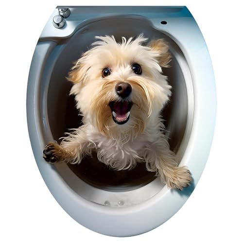 Toilettenaufkleber Toilettensitz Aufkleber Deko Aufkleber WC Deckel, Selbstklebende Tiere Wandaufkleber Lustig Toilettendeckel Aufkleber Für Schlafzimmer, Badezimmer, Küche 29x35cm von Mxshc