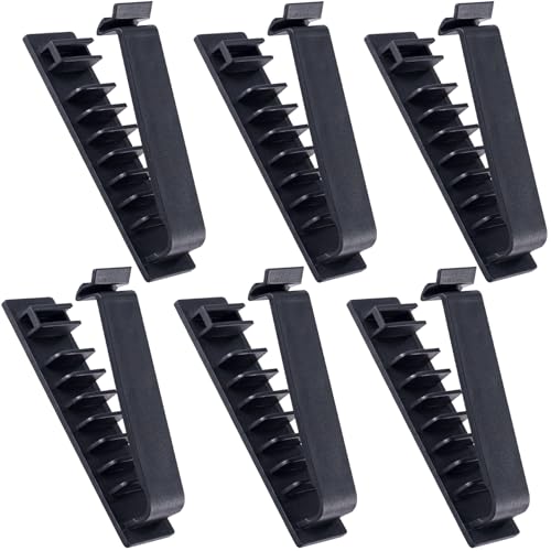 Mxxipp Kabel-Organizer-Clips, selbstklebende Kabelführungshalter, Ladekabel-Organisationswerkzeuge für Zuhause, Büro, Schreibtischwand, Schwarz, 6 Stück von Mxxipp